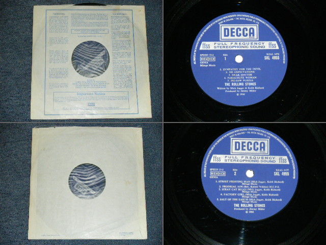 画像:  THE ROLLING STONES - BEGGARS BANQUET ( MATRIX # 1K/1K : Ex+++/Ex+++ )/ 1970? UK ORIGINAL 2md Press  STEREO LP 