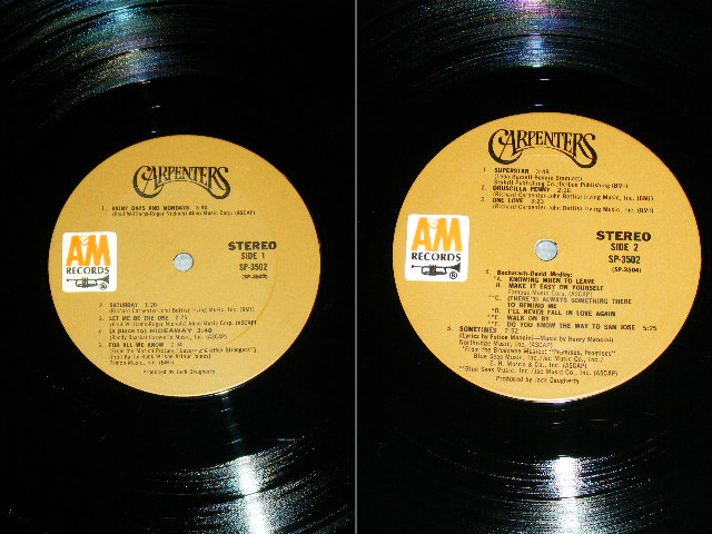 画像: CARPENTERS - CARPENTERS  ( Matrix No. SP-3503-T3 / SP-3502-T2 ) /  1971 US ORIGINAL Used  LP 