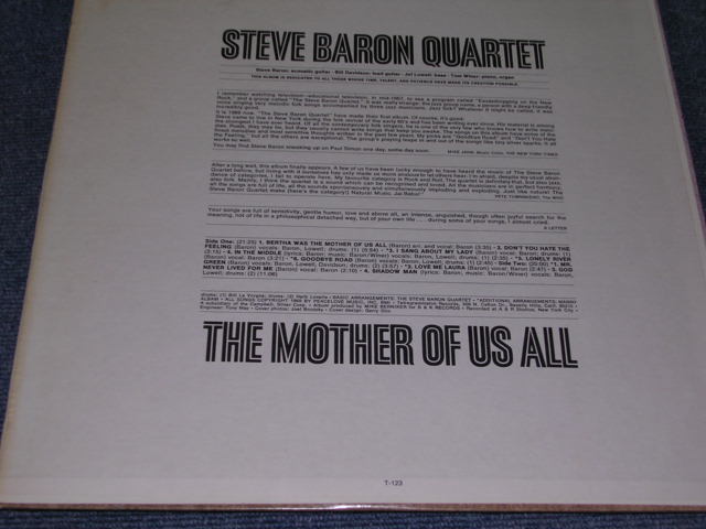 画像: STEVE BARON QUARTET - THE MOTHER OF US ALL   / 1969 US ORIGINAL LP 