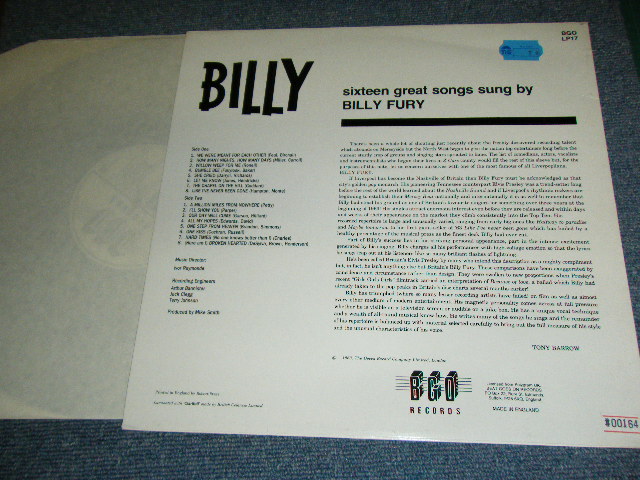 画像: BILLY FURY  - BILLY / 1980's  UK REISSUE Brand New  LP Found DEAD STOCK 