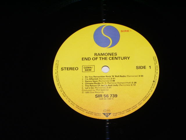 画像: RAMONES  -  END OF THE CENTURY ( Prod.By PHIL SPECTOR )  / WEST GERMANY  ORIGINAL  LP 