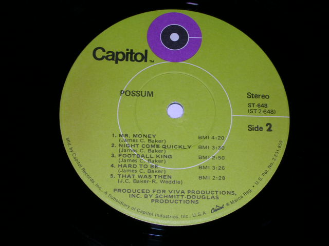 画像: POSSUM ( With RY COODER ) -  POSSUM  /  1970s US ORIGINAL LP