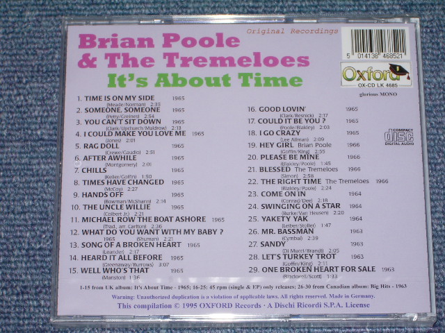 画像: BRIAN POOLE & THE TREMELOES - IT'S ABOUT TIME ( ORIGINAL ALBUM + BONUS )/ 1995 GERMANY SEALED CD