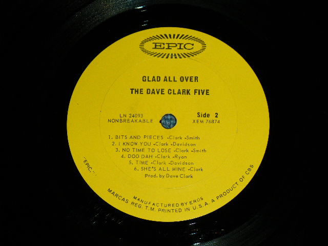 画像: DAVE CLARK FIVE - GLAD ALL OVER ( 1st PRESS WITHOUT INSTRUMENTS FRONT COVER )   / 1964 US ORIGINAL MONO  LP 