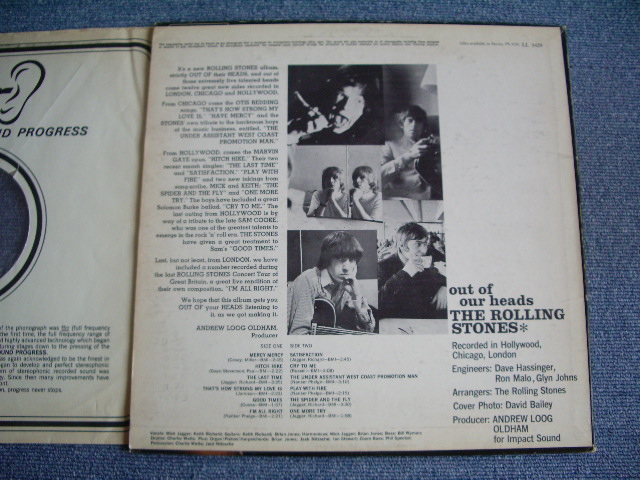 画像: ROLLING STONES - OUT OF OUR HEADS (   MATRIX NUMBER  A) ARL-6791-1A , B) RAL-6792-1A   ) (Ex+/Ex+++ Looks:Ex+ ) / 1965 UK ENGLAND EXPORT Record + US AMERICA Jacket  "MAROON with Boxed LONDON  ffrr on TOP LABEL) MONO Used LP 