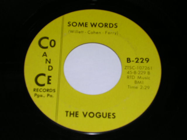 画像: THE VOGUES - YOU'RE THE ONE (Ex+/Ex+) / 1965 US AMERICA ORIGINAL Used 7"SINGLE