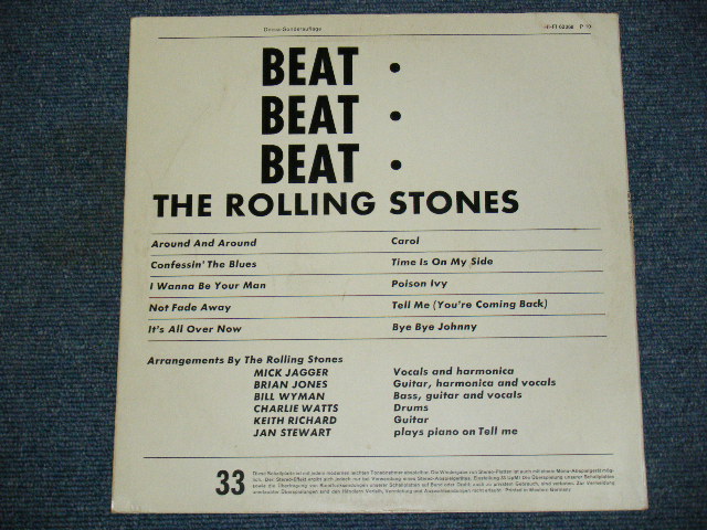 画像: ROLLING STONES - BEAT BEAT BEAT ( Limited 2,000 Press )   / 1964? GERMAN ORIGINAL 10"LP