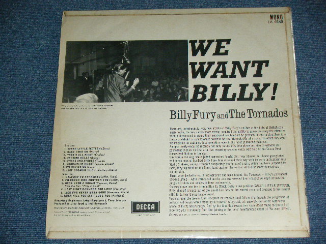 画像: BILLY FURY and The TORNADOS - WE WANT BILLY!   ( Ex+/Ex+++, 2A/2A ) / 1963 UK ORIGINAL MONO LP 