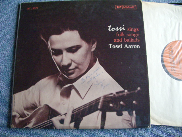 TOSSI AARON - TOSSI SINGS FOLK SONGS and BALLADS / Late 1950s US ORIGINAL  LP With AUTOGRAPHED