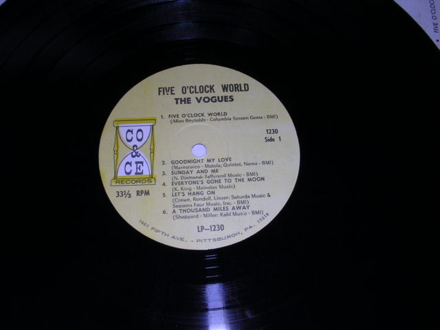 画像: THE VOGUES - FIVE O'CLOOCK WORLD / 1966 US ORIGINAL MONO LP 