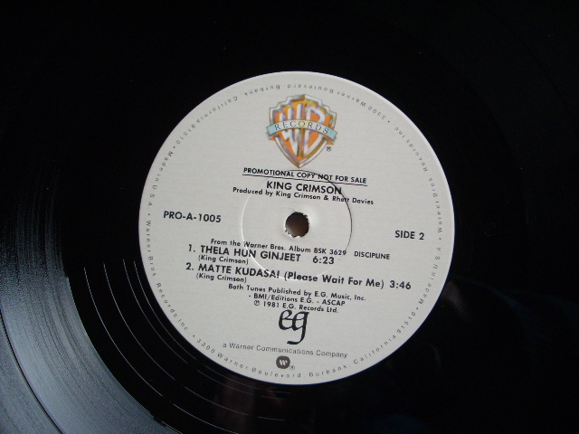 画像: KING CRIMSON - ELEPHANT TALK / 1981 US ORIGINAL PROMO ONLY 12" 