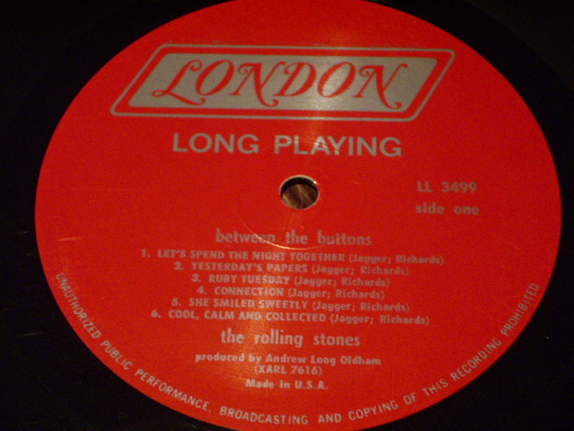 画像: ROLLING STONES - BETWEEN THE BUTTONS ( MATRIX NUMBER  / PRINTED STYLE     A) XARL-7616-1C    B) XARL-7617-1C ) (VG+++/Ex-)  / 1967 US AMERICA ORIGINAL "RED LABEL"  MONO LP 