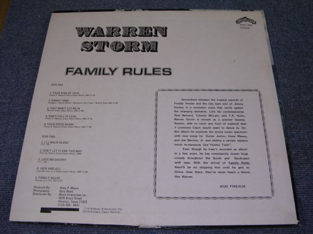 画像: WAREN STORM - FAMILY RULES / 1978 US ORIGINAL LP 