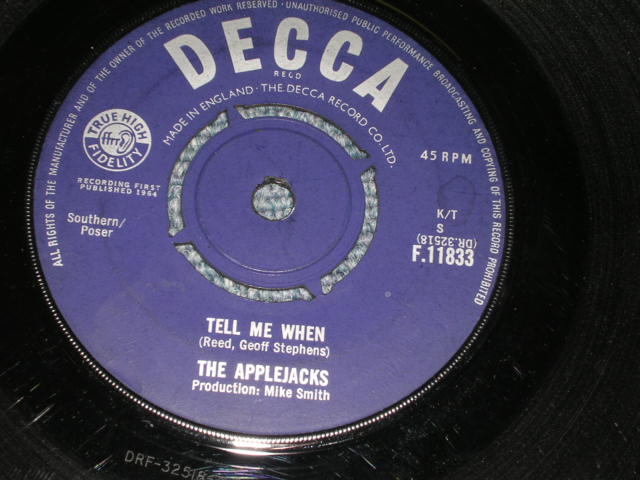 画像: THE APPLEJACKS - TELL ME WHEN  / 1964 UK ORIGINAL  7"Single 